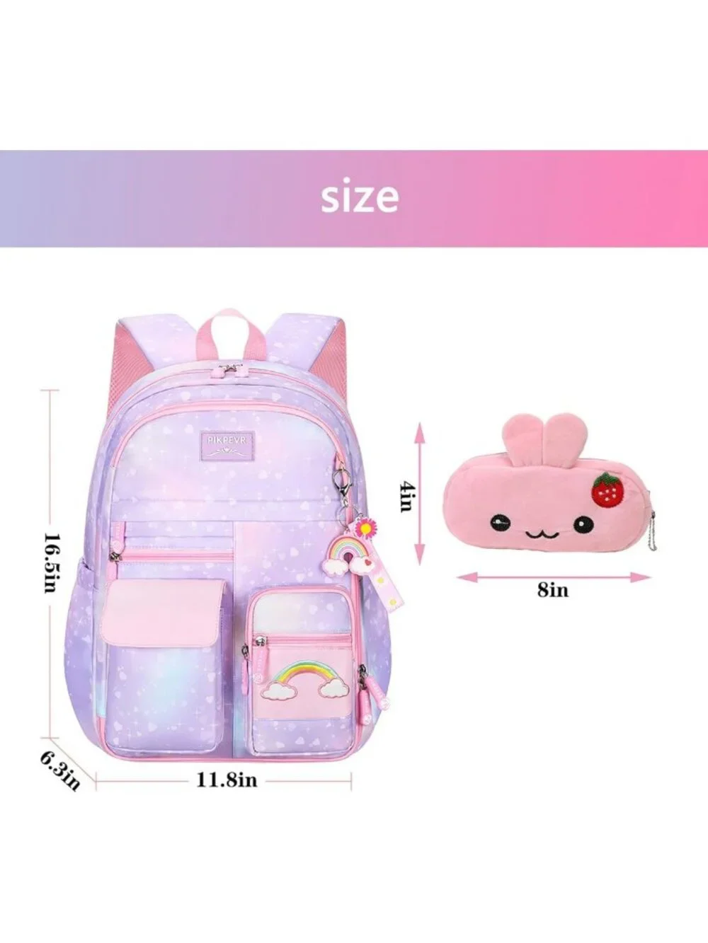 Cute Large Capacity Girls Backpack - Starry Rainbow Design, Fashion Casual